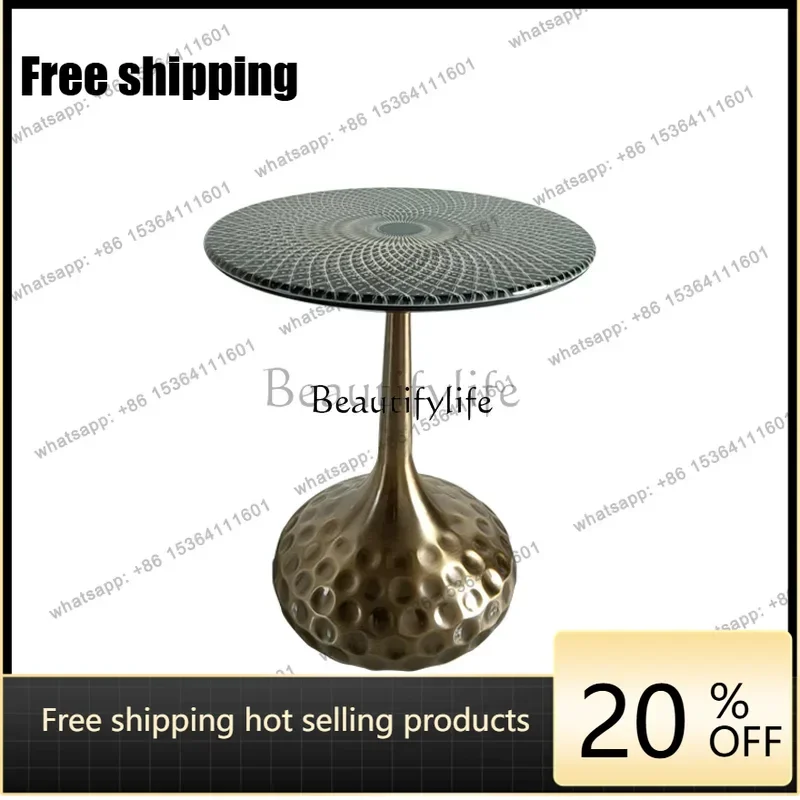 Factory Customization Modern light luxury retro microcrystalline stone edge table high-end coffee table living room