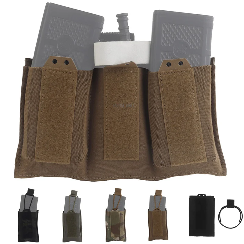 Tactical 5.56 Magazine Pouches Multi-Purpose Elastic Single Triple Mag Pouch MOLLE System Hunting Combat Airsoft Magazine Bag