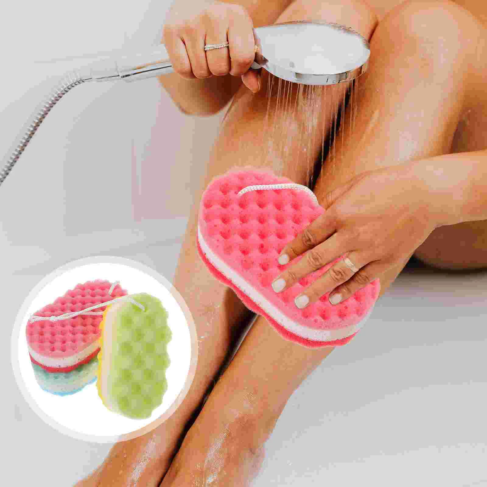 3pcs Bath Shower Sponge Loofahs Bath Sponge Flower Exfoliating Body Wash Mesh Brush Scrubber Cleaning Sponge (  )