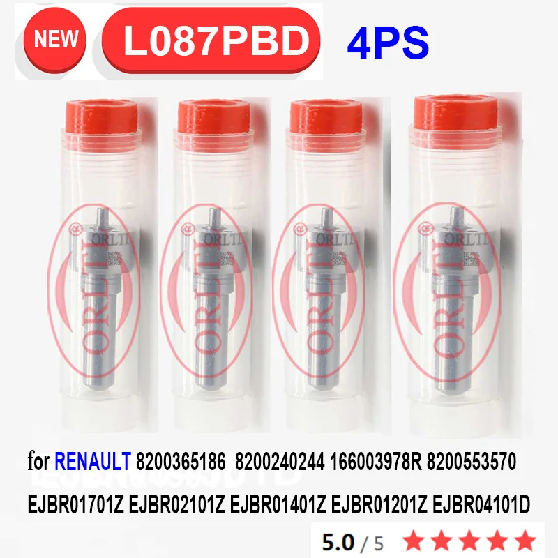 

4PCS Diesel Injector Nozzle L087PBD L087PRD L087PBC for RENAULT NISSAN EJBR01701Z EJBR04101D EJBR01401Z EJBR01201Z EJBR02101Z