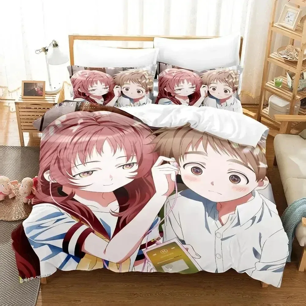 

Kawaii The Girl I Like Forgot Her Glasses Kaede Bedding Set Bedroom Soft Modern Bedspreads Comefortable Duvet Cover Pillowcase
