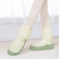 Winter Ballet Warm Up Booties For Women Modern Dance National Dancing Shoes Ballet Point Color Stitching Shoes Ballerina Boots