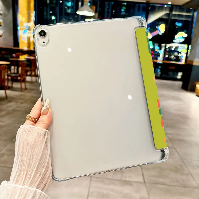 حافظة كمبيوتر لوحي بنمط فحص الزهور الملونة لجهاز iPad pro 10/11 بوصة 2020/6th/7th/8th /Air 3rd/Air 4th/9th gen/Air 5th Gen 2022/Ai