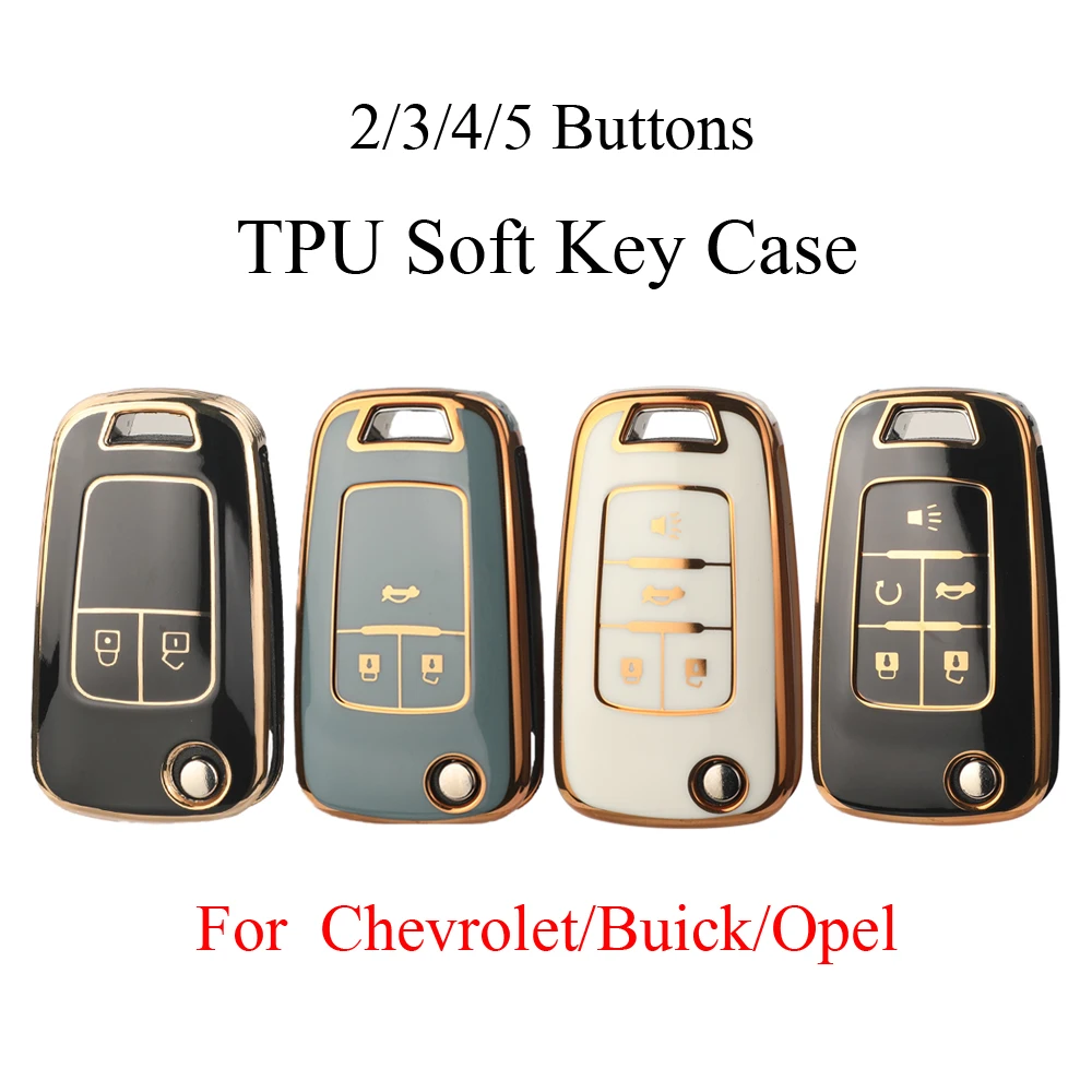 

Jingyuqin 2/3/4/5 BTN Soft TPU Car Key Case For Buick/Opel For Chevrolet Cruze Epica Lova Camaro Impala Aveo Malibu Sail Orlando