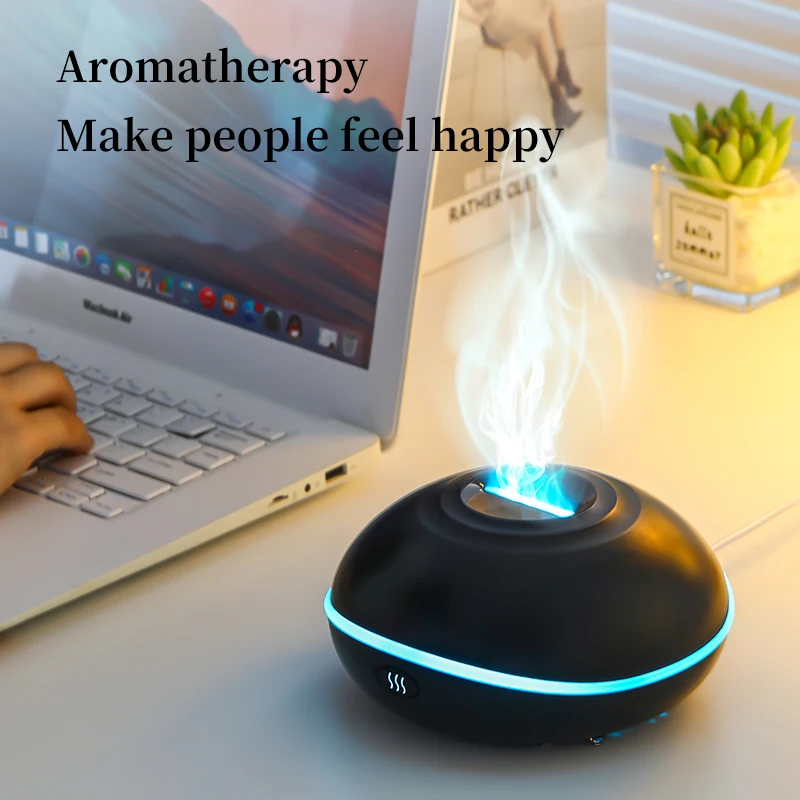 Diffuser Essential Oils Air Humidifier With 7 Color Led Fire Flame Ultrasonic Mist Maker Fogger Water Replenisher Aroma Diffuser