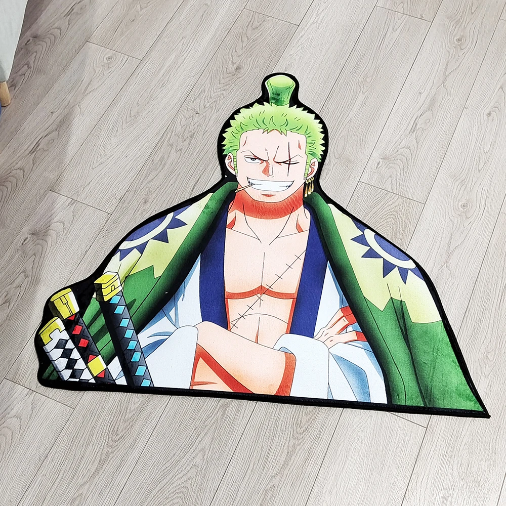 Irregular Rugs Anime One Piece Zoro Customize Cartoon Rug Handmade Carpet Area Rug for Home Decor