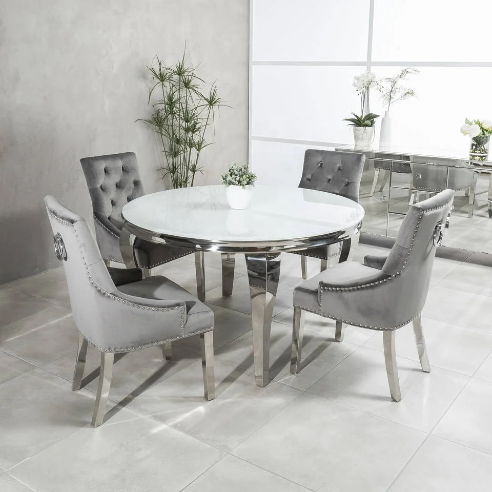 Foshan factory other home furniture metal dining table and chair set wholesale furniture china dining table manufacture