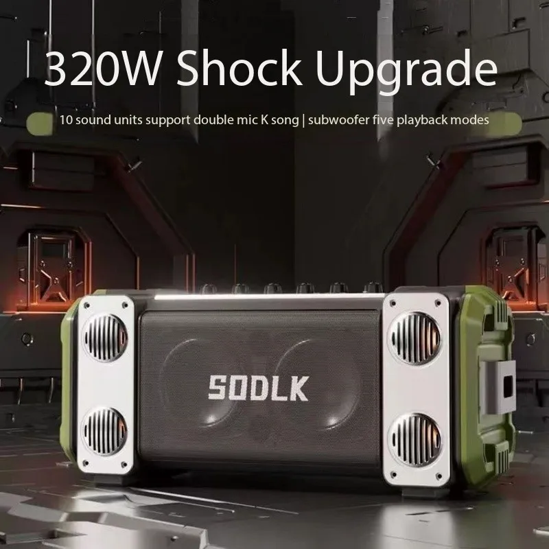 

SODLK S1032 320W Bluetooth Speaker Portable Subwoofer 6D Stereo Home Theater System with 8 Hours Playback and 24000mAh Battery