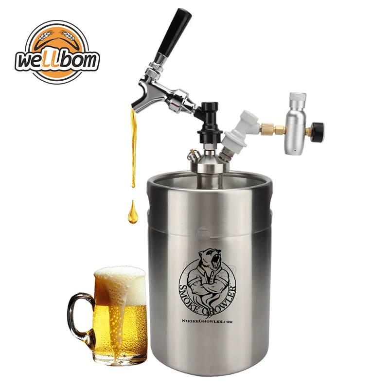 

Home Brewing 5L Mini Beer Keg 170oz Beer Growler for Parties Camping Fishing with Custom Logo Provided