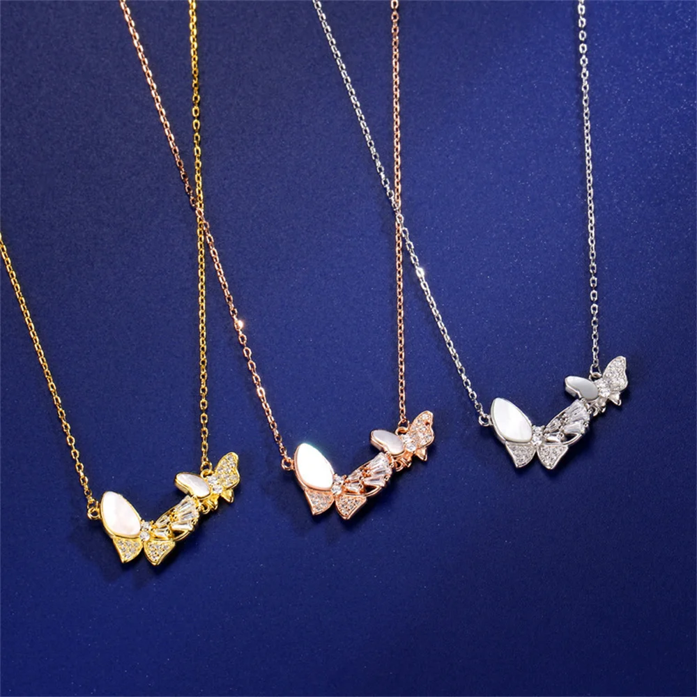 

Korean 925 Silver Flying Butterflies - Shell Ins Unique, Stylish Premium Women's Pendant