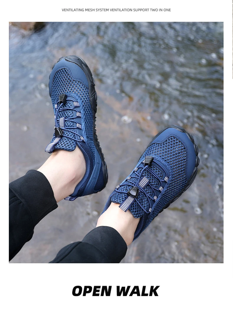 Sommerliche Flusslauf-Schuhe, atmungsaktive, lässige Sportschuhe aus Mesh für Herren, ausgehöhlte Mesh-Outdoor-Bergsteiger- und Wanderschuhe – Detail 19