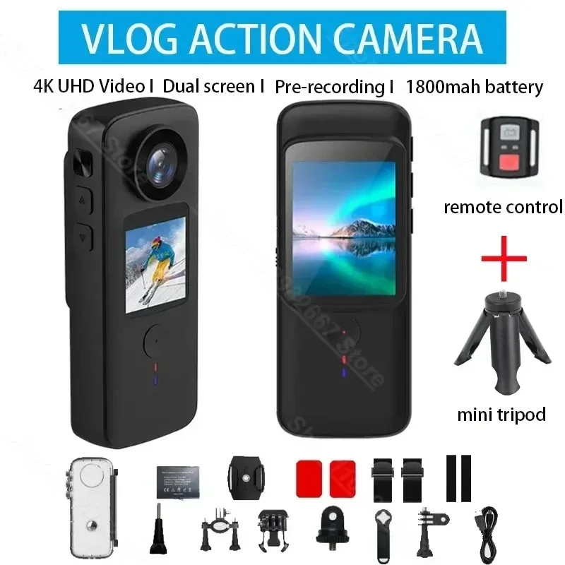 4K WiFi Anti-shake Action a Dual Screen 30m Waterproof Touch Screen Sport a for Travel Video Recorder Diving Bodycam