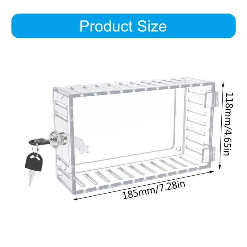 Universal Thermostat Lock Box with Key Wall Mounted Clear Thermostat Cover with lock Thermostat Guard Protective Cover