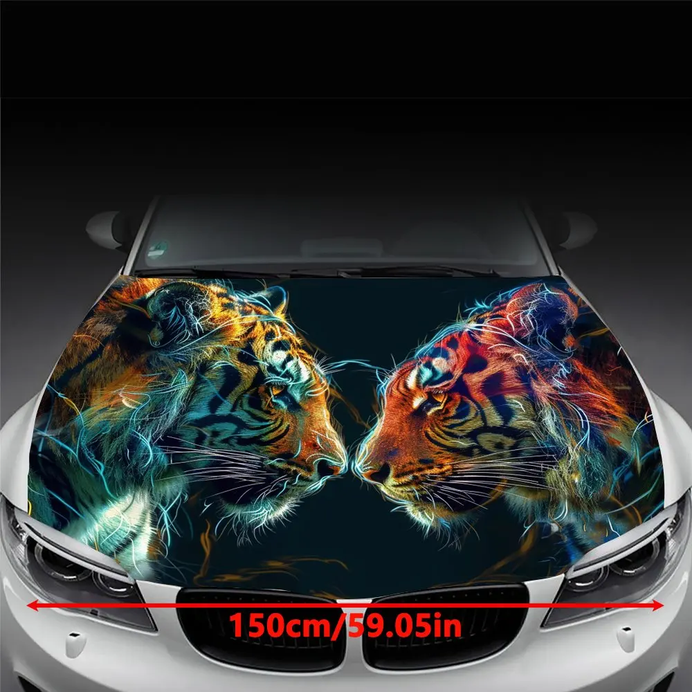 UV-Protected Tiger Car Hood Decal - Fade-Resistant, Long-Lasting