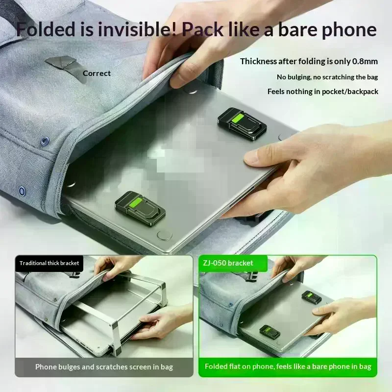 Mini Foldable Laptop Stand Portable Computer Keyboard Riser with 2 Adjustable Angles Self-Adhesive Invisible Notebook Stand 2PCS