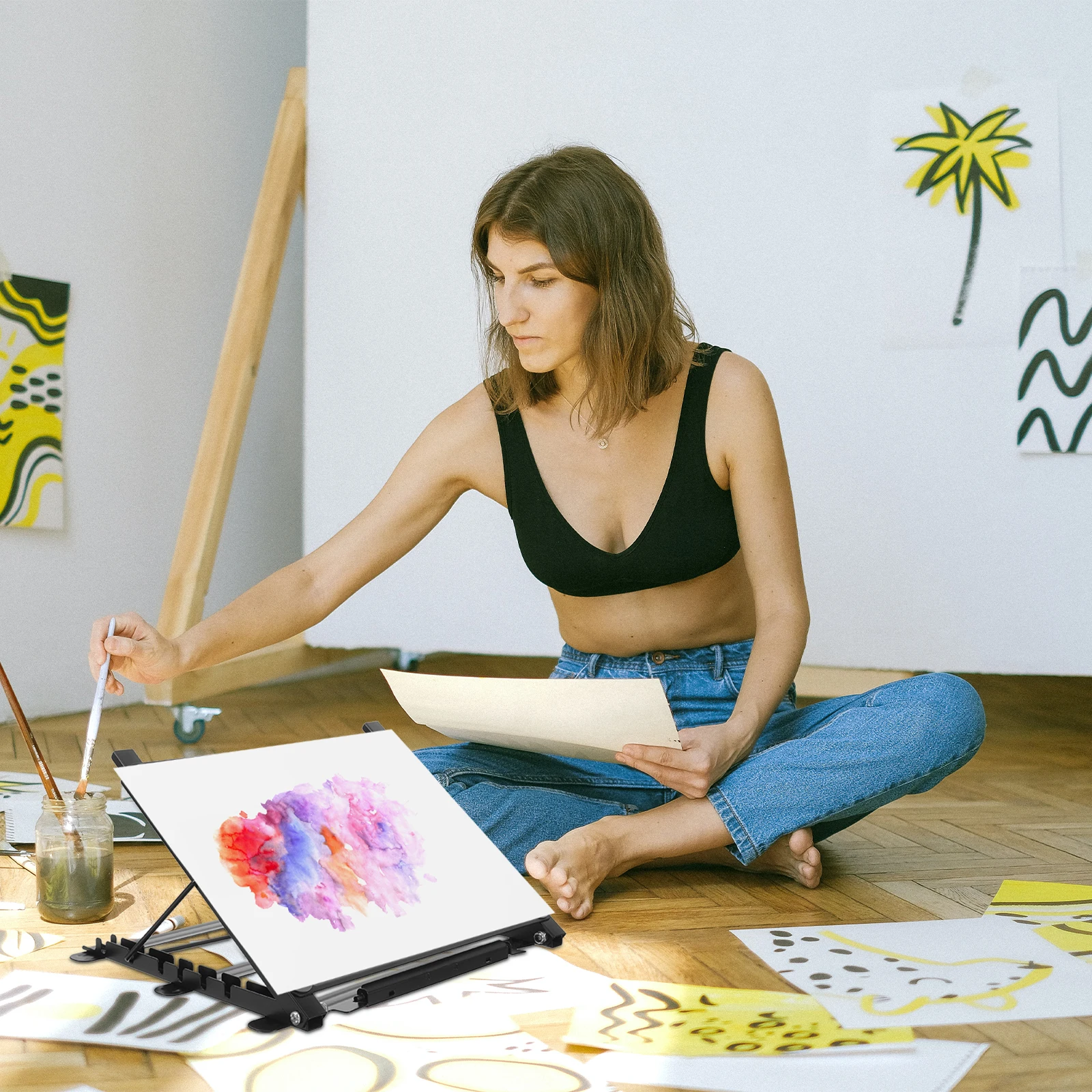 

Sturdy Metal Tracing Light Box Stand Led Drawing Board Stand Office Home Art Studio Durable Wear Resistant Foldable Easy Carry