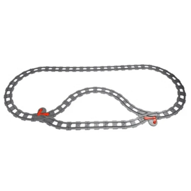 Urban Transportation Series Building Block Components Train, Railway Track Curved Track Straight Track and Branch Track Models