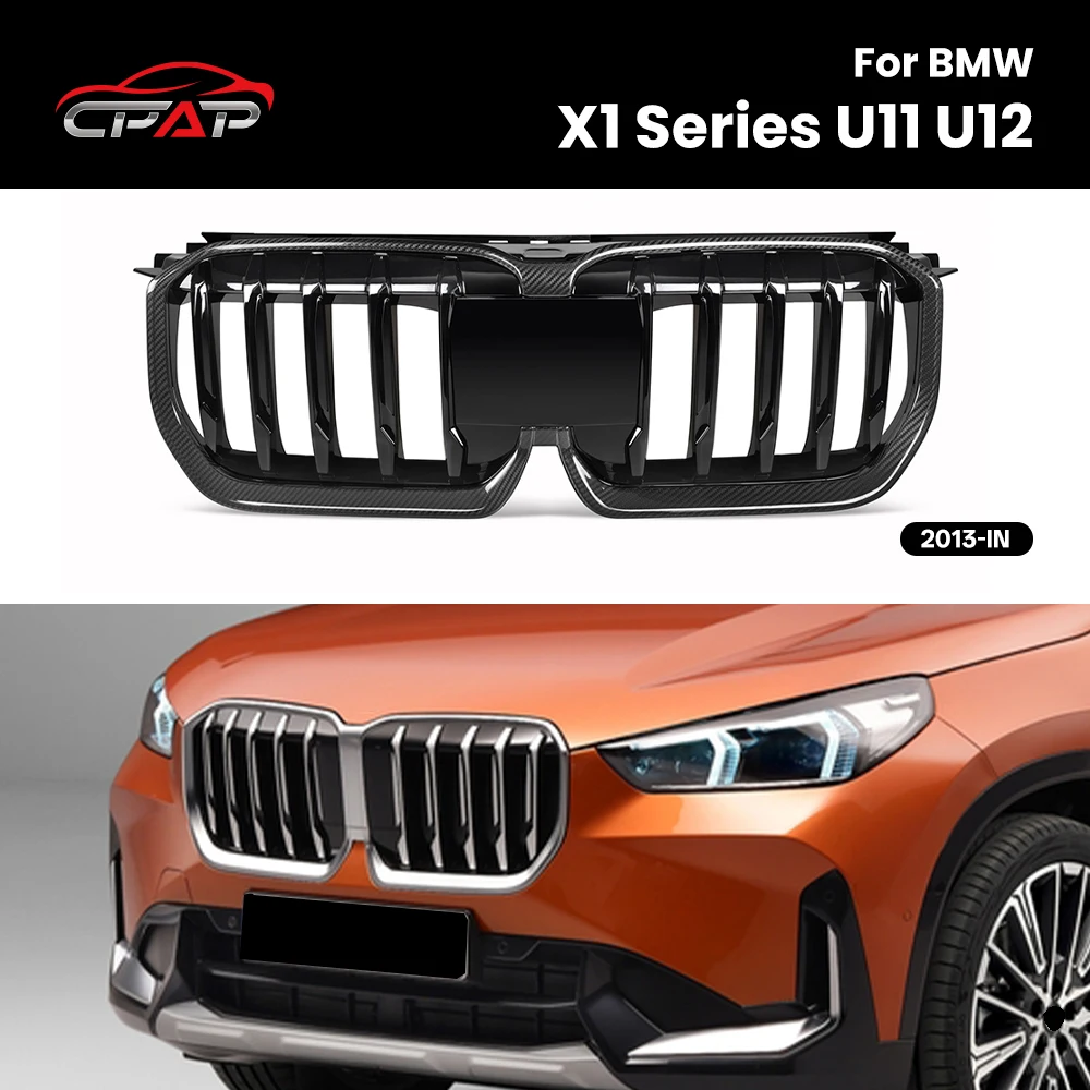 

Real Dry Carbon Fiber Front Kidney Hood Radiator Grille Bumper Grills Replacement Accessories For BMW X1 Series U11 U12 2023-IN