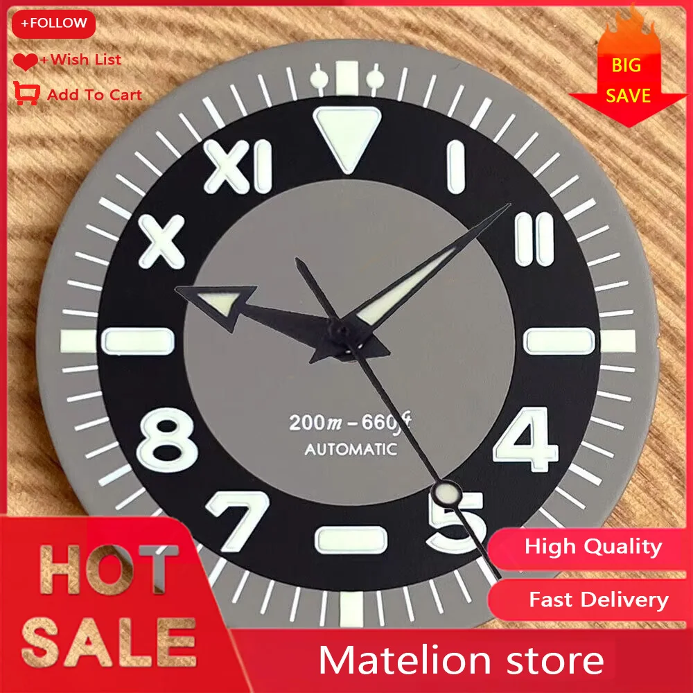 31mm Black White Supre Luminous Dial Fit NH35 NH36 ETA2824 2836 Automatic Watch