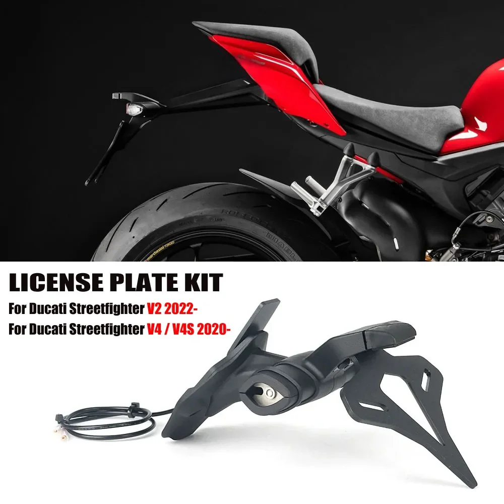 For Ducati Streetfighter V2 2022- & V4 S V4S 2020- Motorcycle Rear Short Tail Stock License Plate Holder Tailstock Frame Bracket