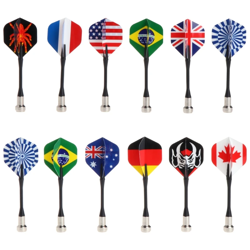  652D 6pcs/lot Bullseye Target Game Child Safety National Flag Magnetic Dart Super Suction