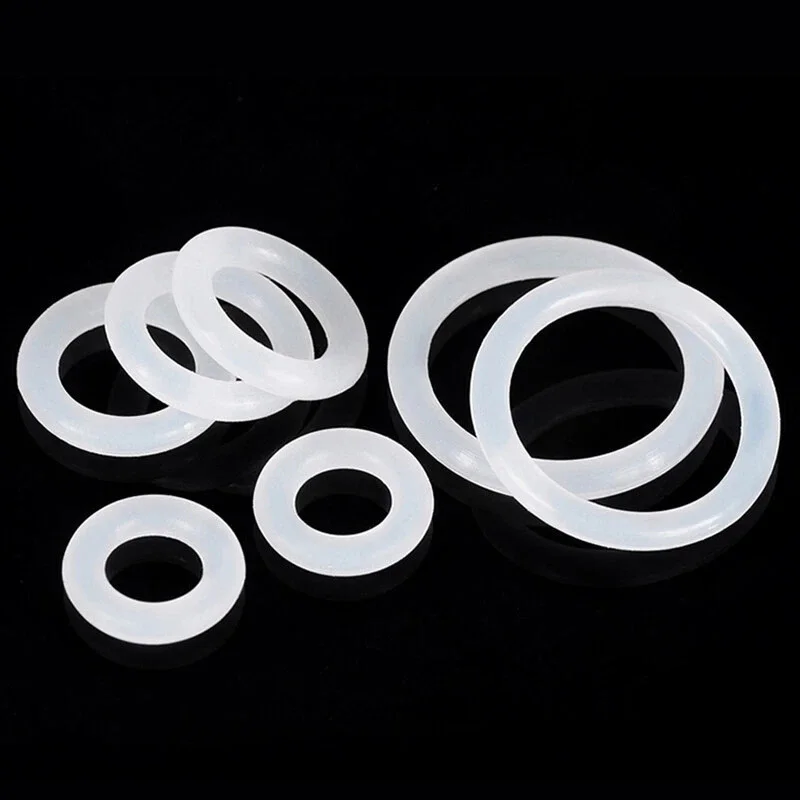 CS 5mm White Silicone O-ring VMQ Sealing Rubber Gasket OD17--150mm Heat Resistant Food Grade Silicone O-ring