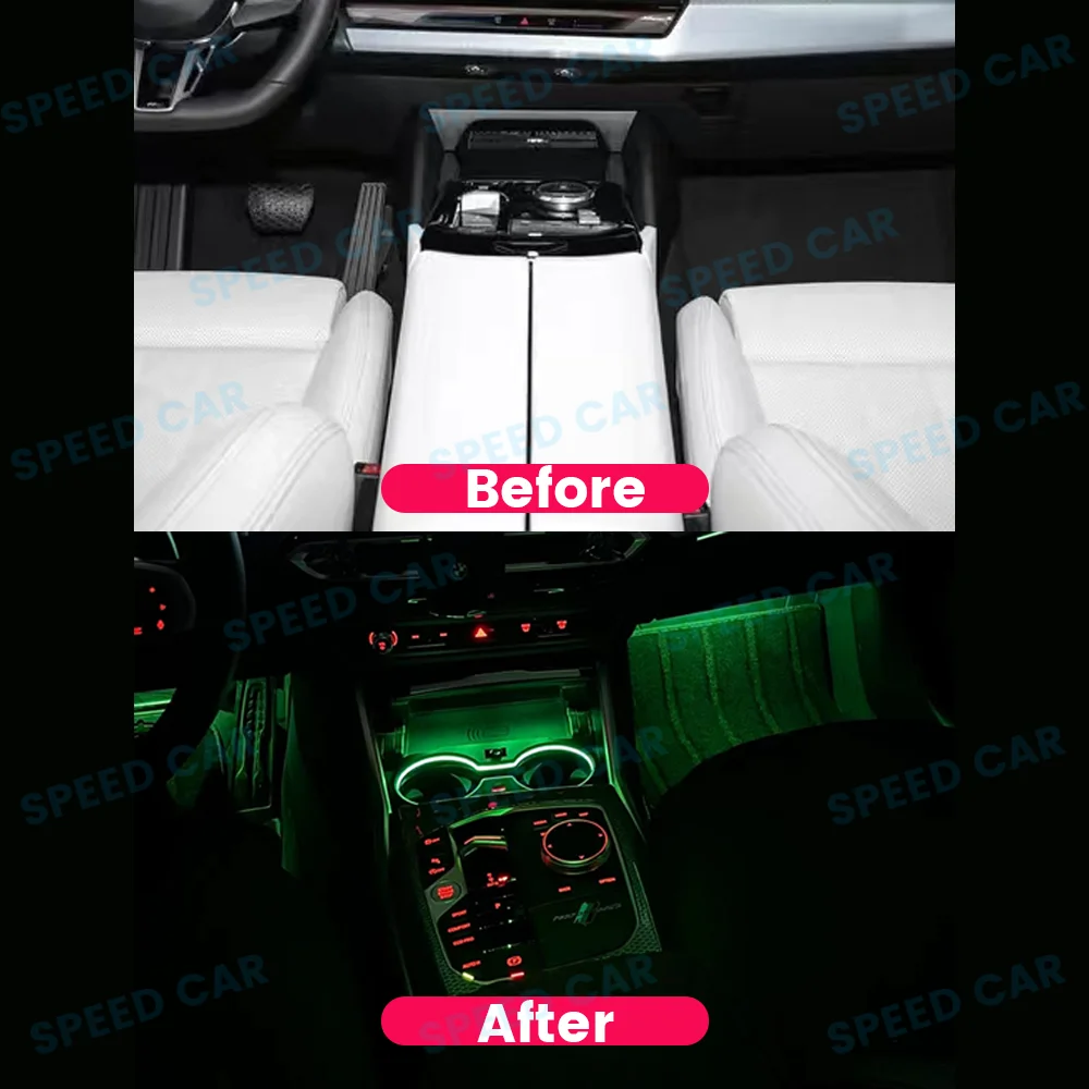 11 Colors Environmental Light LED Cup Holder Light BMW 5 Series G30 G32 6GT 2018-2023 Car Car Interior Decorative Light Upgrade