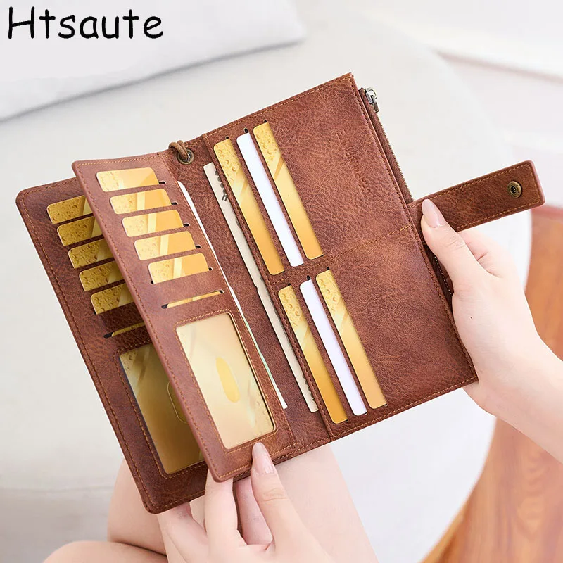 Elegant Women's Long Wallet PU Leather Clutch Wallets Credit Card Holder Ladies Cute Pink Wallet Purse with Zip Coin Pocket