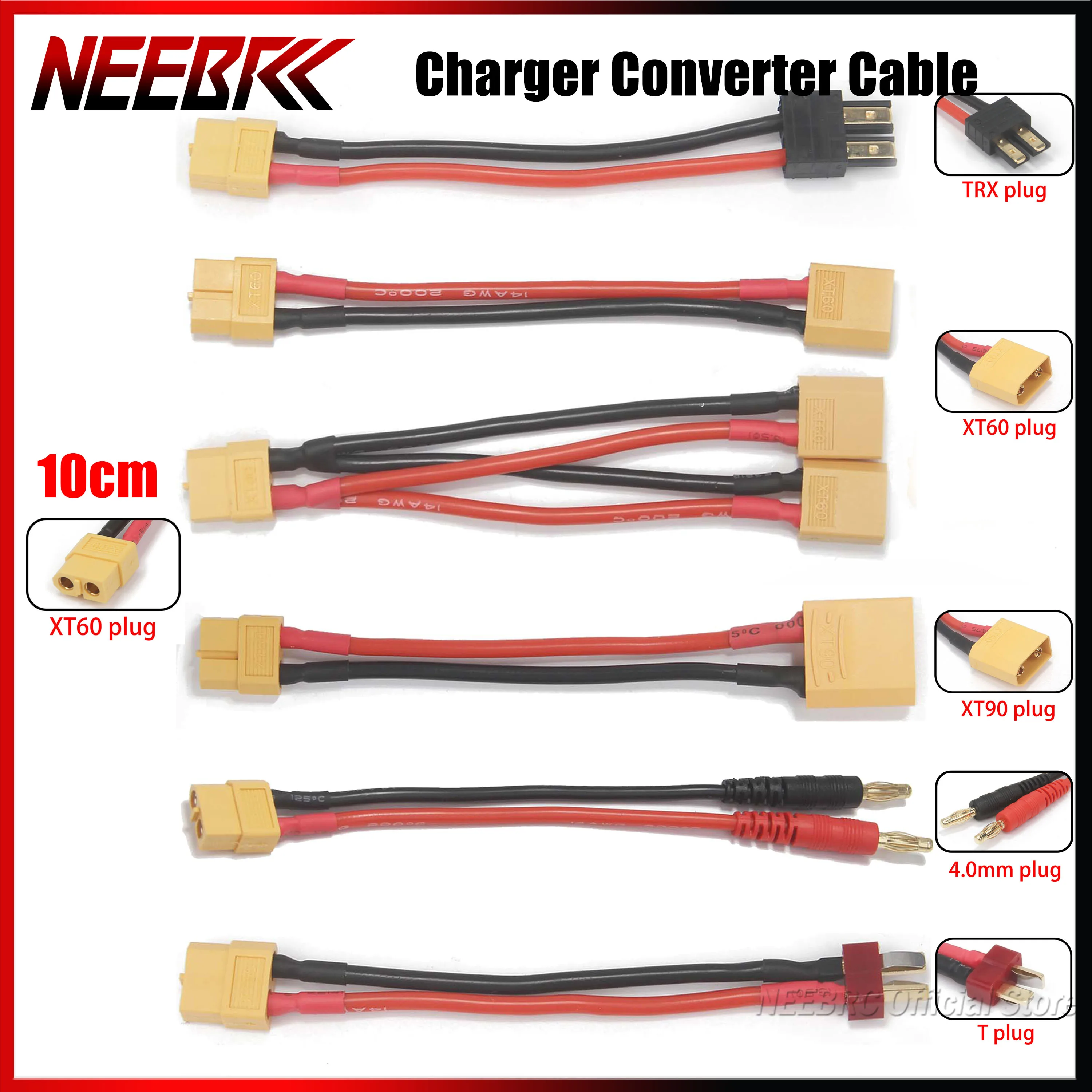 RC Multi Battery Charger Adapter Discharger Converter Cable 4.0mm Banana/T/XT60/XT90/TRX Plug for IMAX B6 B6AC Model Car Part