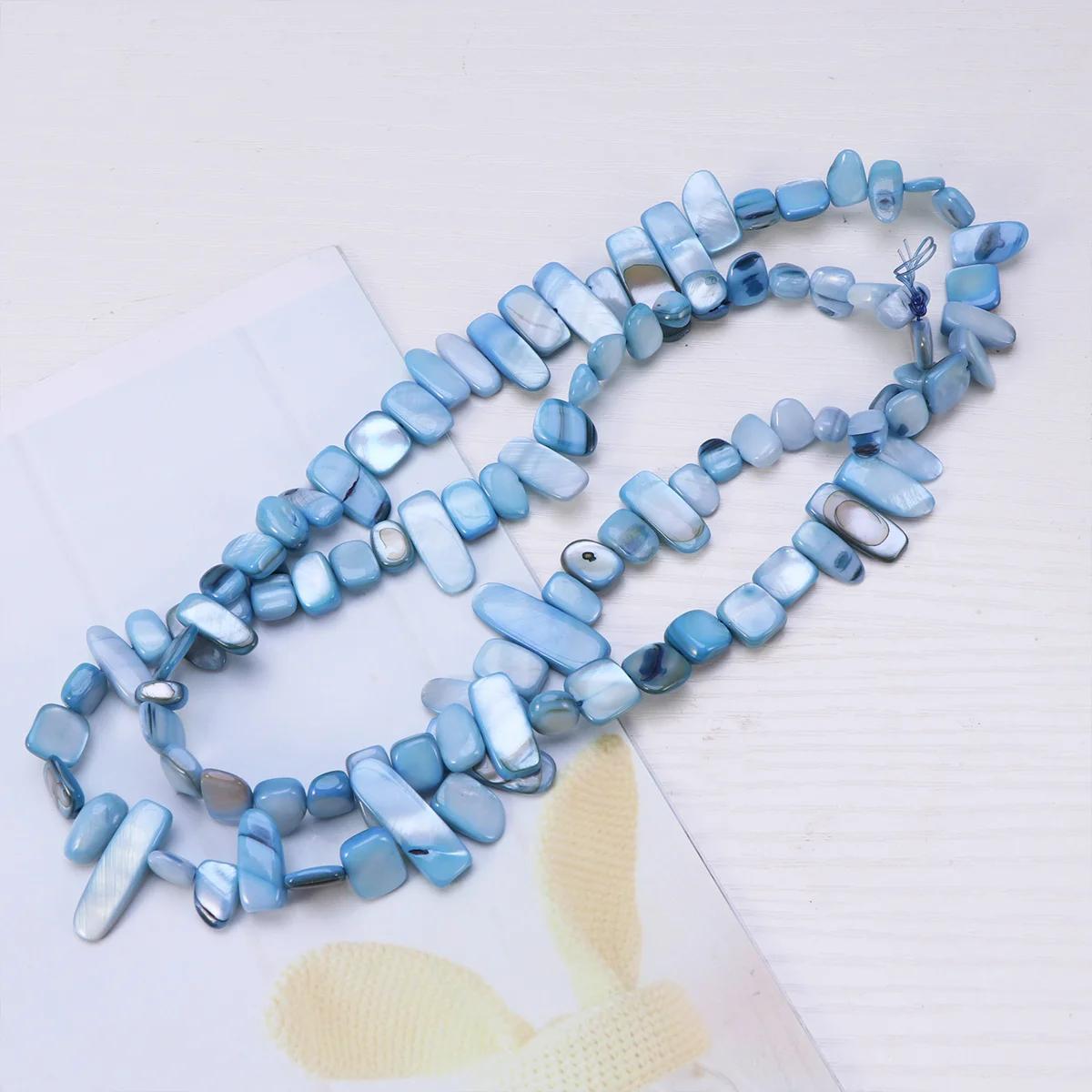 

Natural Stone DIY Bead Necklace Blue Multicolor Irregular Gravel Strand for Women Girls Jewelry Stylish Daily Wear Gift
