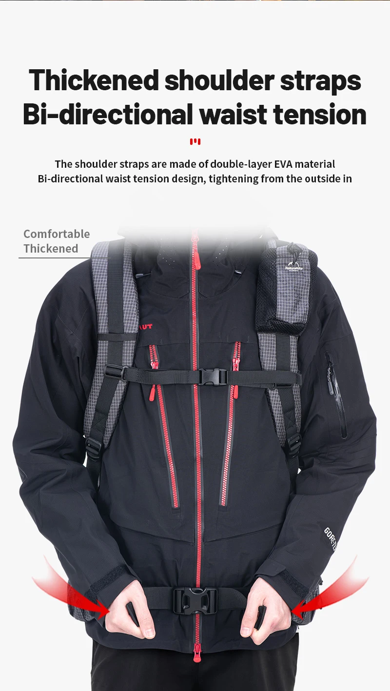 Naturehike Wanderrucksack, Outdoor-Sporttasche, 60 + 5 l, großes Fassungsvermögen, ergonomisches Design, Rucksack, Camping, Reisen, wasserdichter Rucksack – Detail 8