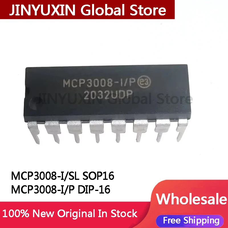 1Piece MCP3008 MCP3008-I SL SOP16 MCP3008-I P DIP-16 IC Chip Wholesale