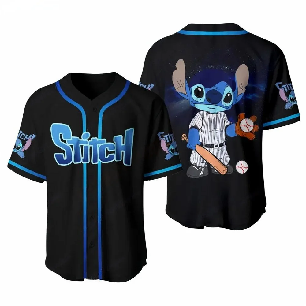 New 2024 Summer Stitch Baseball Jersey Kids Boys Girls Women Men Button Up Shirt