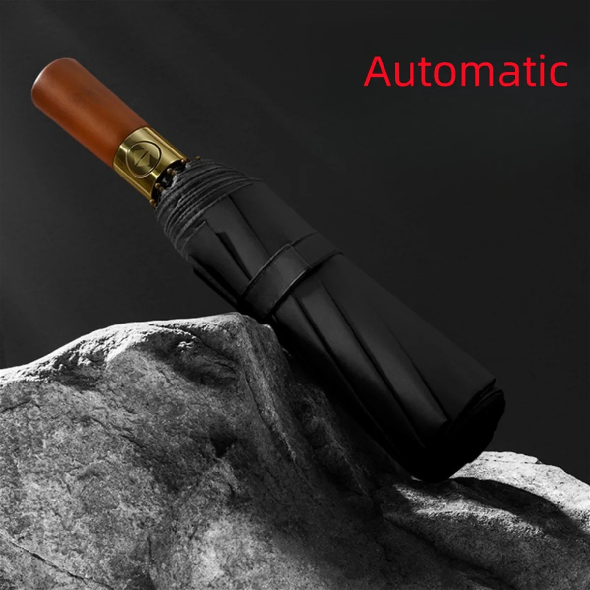 1 piece of retro bronze handle fully automatic 10 bone double keel extra large umbrella sunny umbrella windproof rainproof UV pr