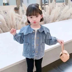 1-10 Years Baby Girls Denim Jacket New Fashion Kids Jean Coat For Girls Sweet Lace Design Princess Outerwear Children's Clothing