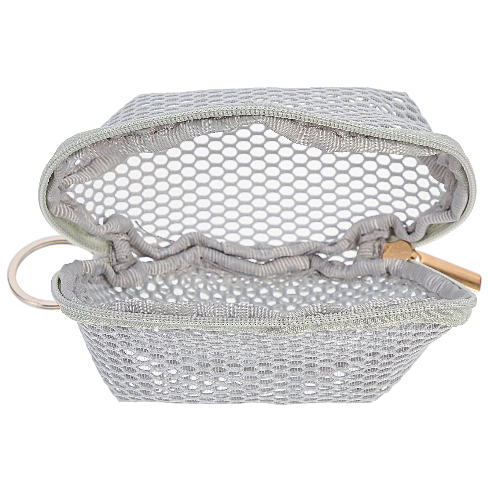 Bolsa de esponja de maquillaje de malla, Mini bolsa de maquillaje portátil con cremallera Premium, bolsa de almacenamiento de cosméticos de viaje, llavero de lápiz labial