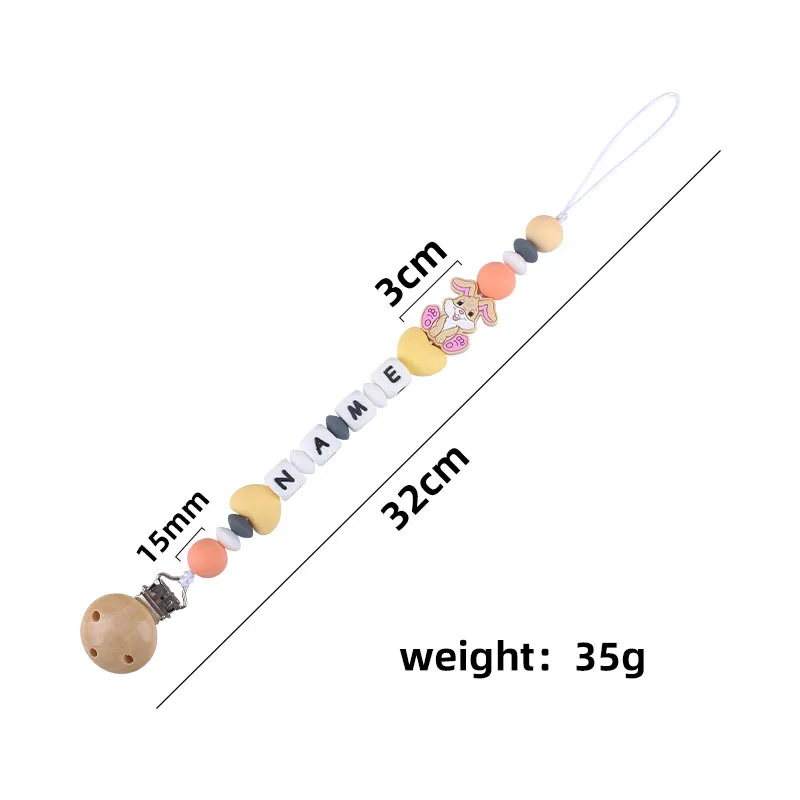 Personalized Name Cartoon Silicone Chupeta Clips, manequim mamilos titular, mordedores, recém-nascidos dentição brinquedo acessórios
