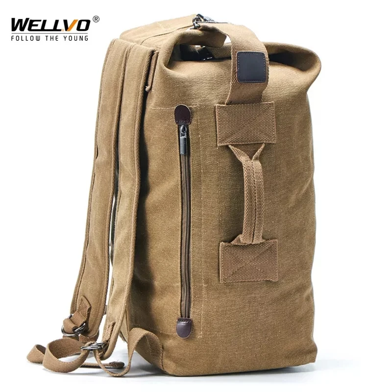 Bolsa de viaje grande para hombre, mochila de montañismo, equipaje de lona, Cubo de hombro, mochilas del ejército, XA88C