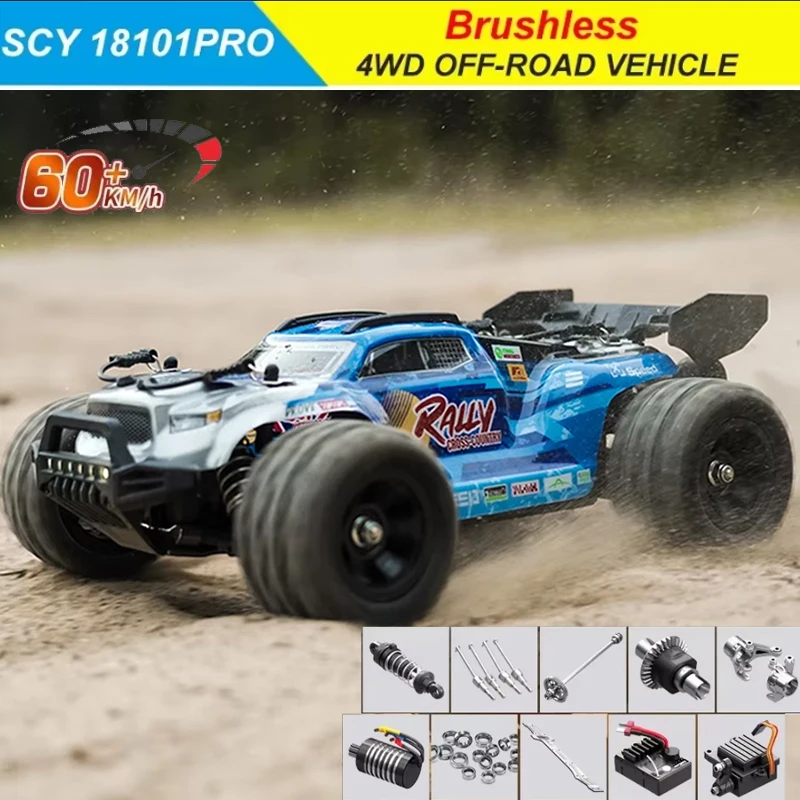 

SCY 18101 PRO 1:18 Highspeed Full Scale 4WD Big Foot RC Car (coupe) with LED Metal Gear And Shaft Off-Road Vehicle 31/50Km/h