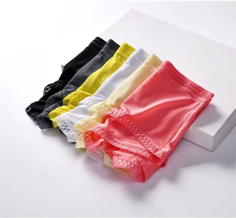 Lace Men Panties Ice Silk Boxer Colorful Breathable Panty Male Large Ultra Thin Boxer Shorts Sexy Underwear For Men Sexi