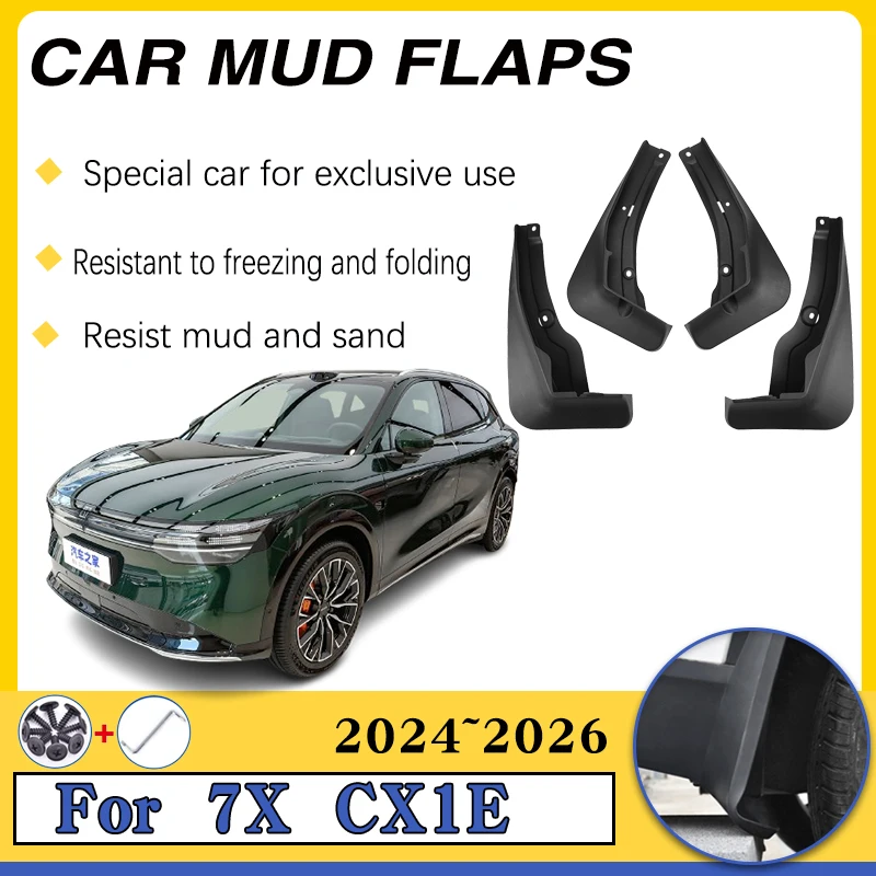 

Car Mudguards For Zeekr 7X Accessories CX1E 2024 2025 2026 Auto Anti-scratch Mud Flaps Splas Splash Guard Fender Car Accessories