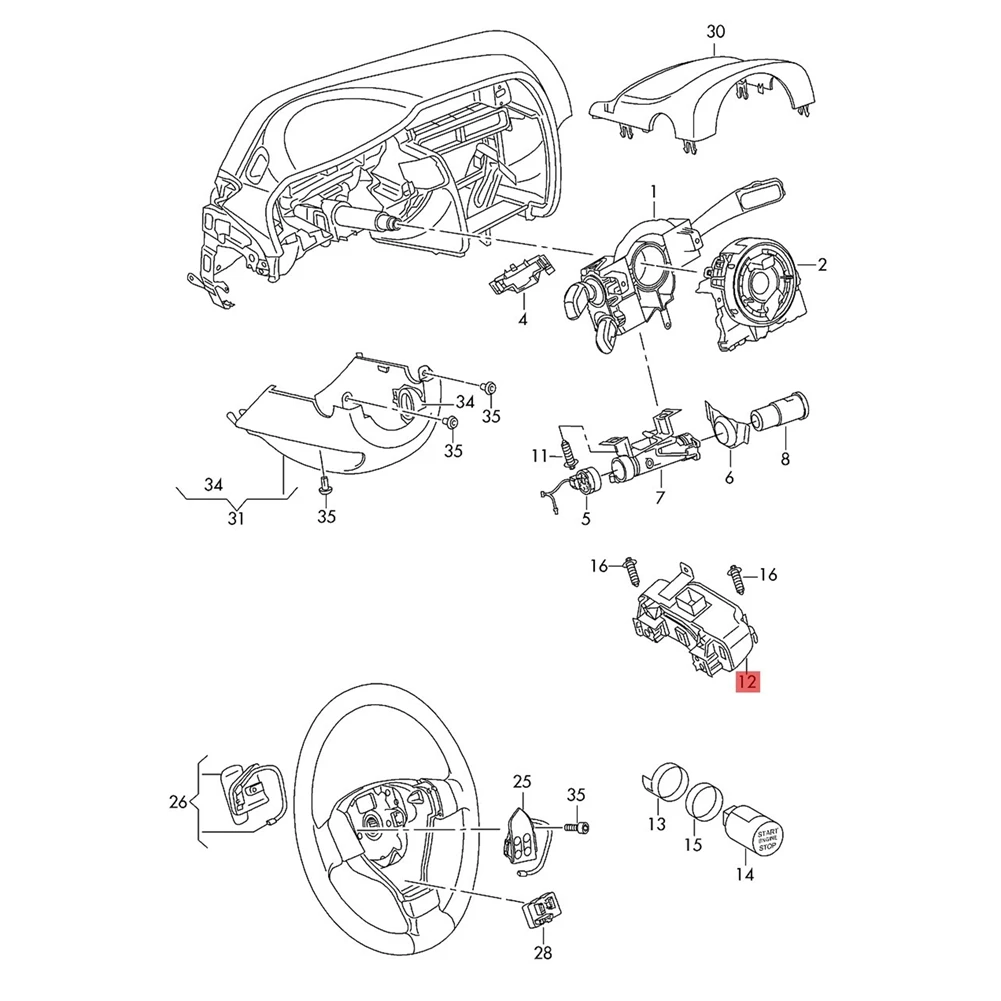 For  A1 Q3 For VW Tiguan Sharan Passat Steering Column Lock Module 5K0 905 861 D 5K0905861D