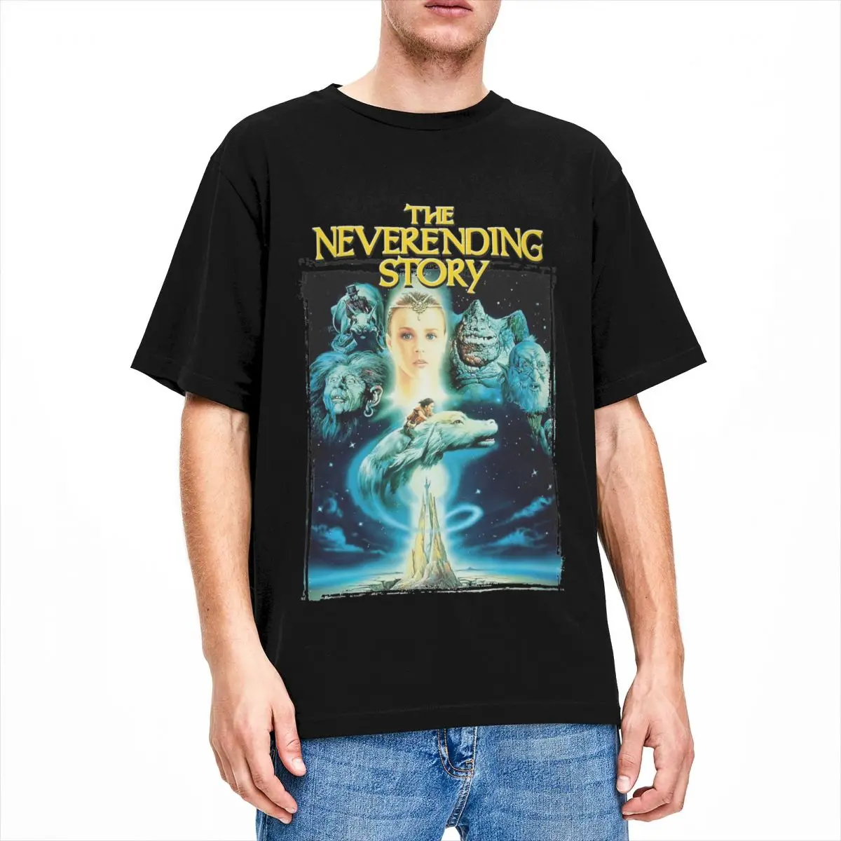 The Neverending Story Merch T-Shirts Men Women Classic Film Falkor Humorous 100% Cotton Summer Tops