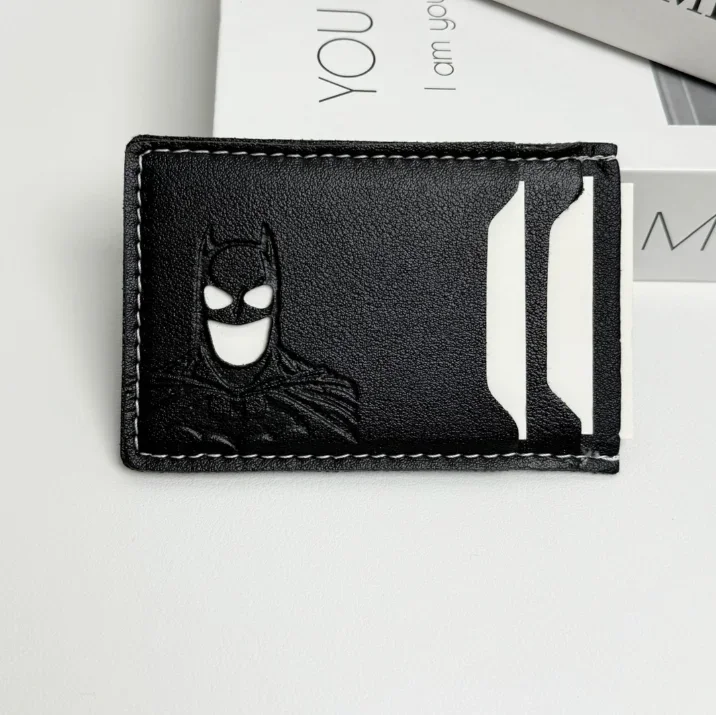 26 Leder-Bat-Geldbörse Personalisierte Superhelden-Masken-Kartenhalterung Bat ID Heroic Wallet Geschenk Herren Leder Slim Kartenhalter Etui Geldbörse