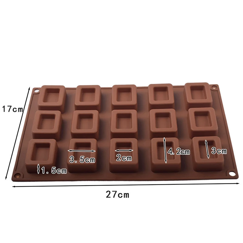 Square Donut Silicone Cake Mold Baking Jelly Pudding Chocolate Mold  Muffin Cup Cake Biscuit Bake Tray view 5