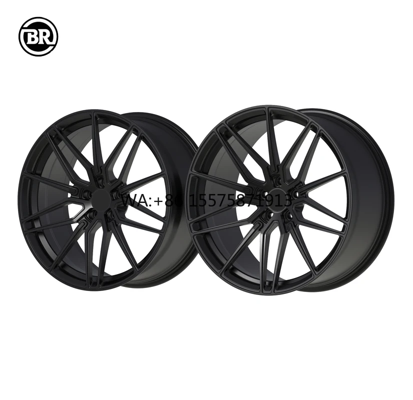 

Custom Half Mute Black 18-26 Inch Racing Car Wheels Deep Dish Forged 5*130 Rims with Polished Lip