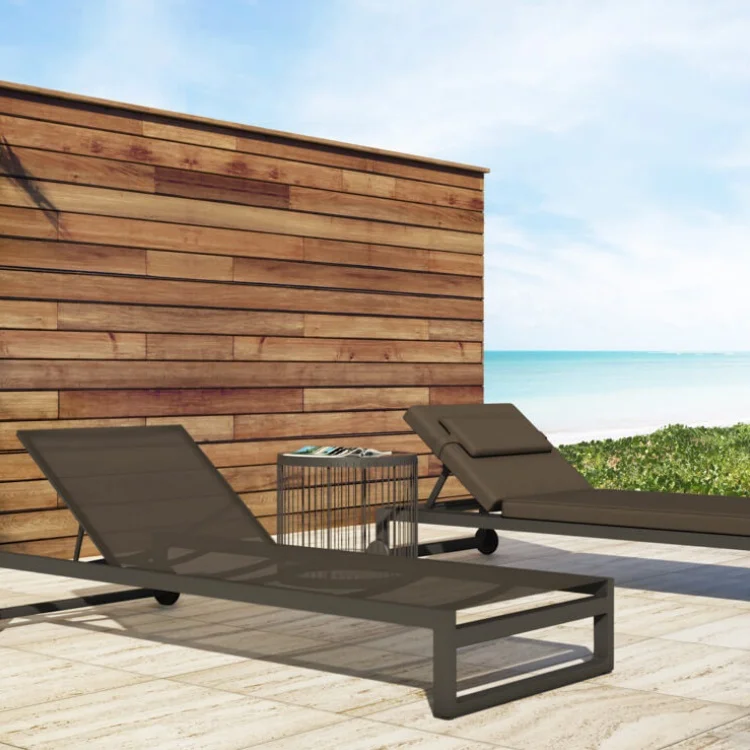 &Luxury Cosmopolitan II Teak Chaise Longue Durable Waterproof Sun Lounger Designer Outdoor Park Furniture