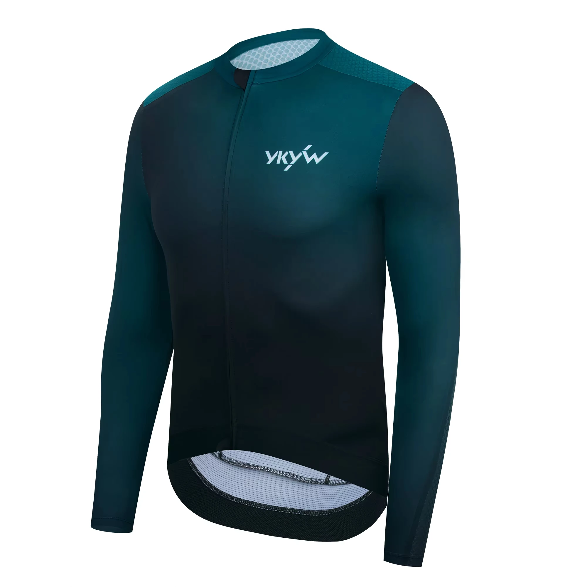 YKYWBIKE Herren Langarm-Radtrikot Italien MITI-Stoff Verschleißfest Atmungsaktiv Farbverlauf Fahrrad Rennrad Shirts Herbst – Detail 16