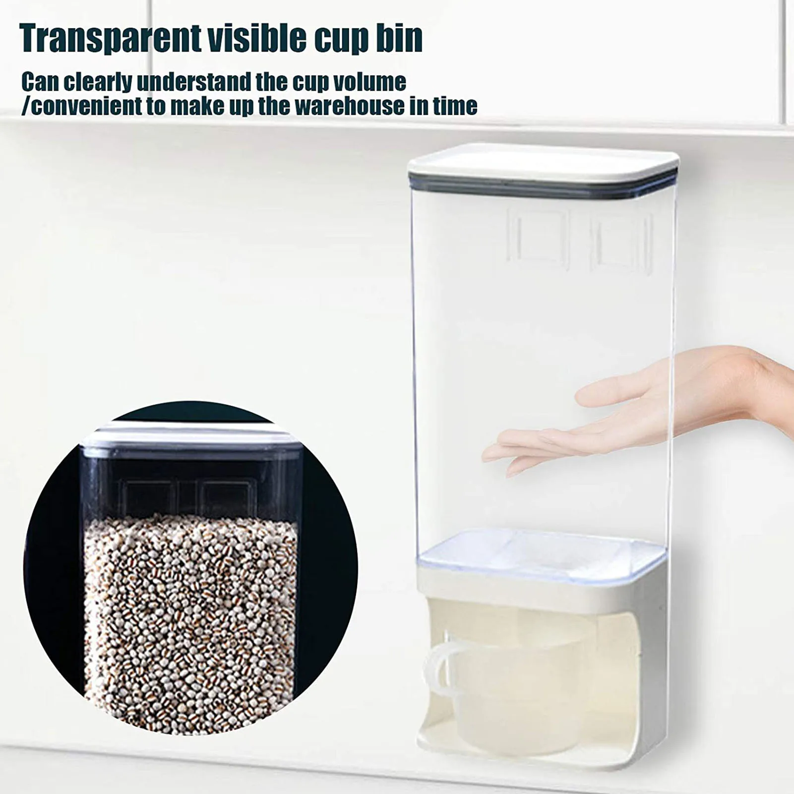 Kitchen Rice Dispenser Seal Rice Storage Box Cereal Grain Container Food Dispenser Anti-insect Moisture-proof Cuisine Organizer