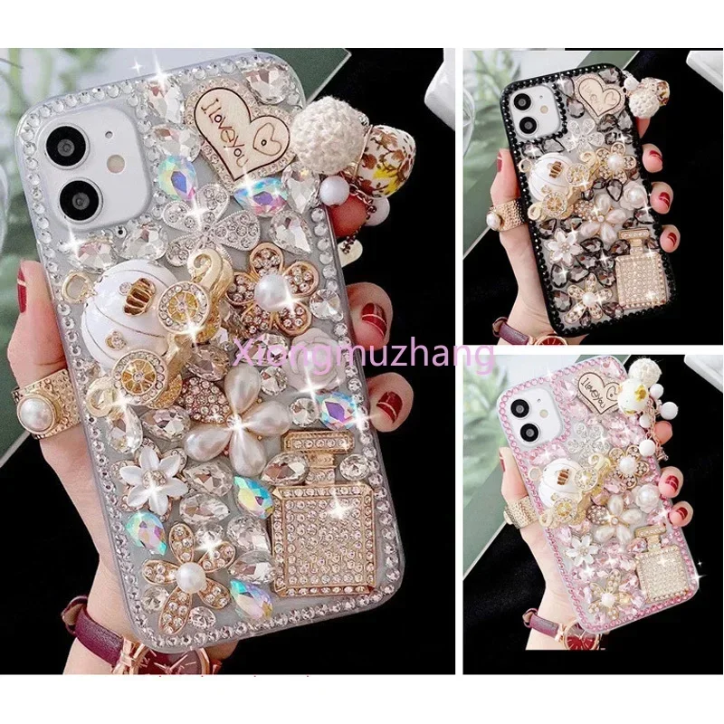 Bling Luxury Rhinestone Diamond Case for OPPO A80 A79 A78 A60 A58 A40 A98 A96 A78 A77 A58 A57 A54 A94 A95 Crystal Custom Cover